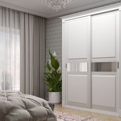 Шкаф-купе 1500 серии NEW CLASSIC K2+K2+B2+PL2(2 ящика+1 штанга+1 полка) профиль «Капучино» в Соликамске - solikamsk.mebel24.online | фото