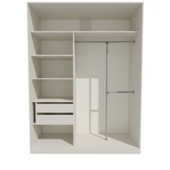 Шкаф-купе 1500 серии NEW CLASSIC K4+K4+B2+PL4 (2 ящика+F обр. штанга) профиль «Капучино» в Соликамске - solikamsk.mebel24.online | фото 2