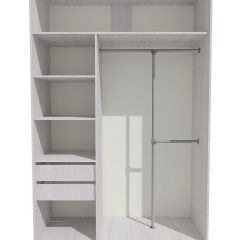 Шкаф-купе 1500 серии SILVER S3+S4+B2+PL4 (2 ящика+F обр.штанга) профиль «Серебро» в Соликамске - solikamsk.mebel24.online | фото 2