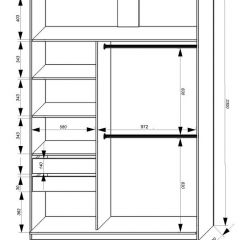 Шкаф-купе 1600 серии SOFT D8+D2+B2+PL4 (2 ящика+F обр.штанга) профиль «Графит» в Соликамске - solikamsk.mebel24.online | фото 2