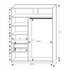 Шкаф-купе 1700 серии NEW CLASSIC K3+K3+B2+PL1 (2 ящика+1 штанга) профиль «Капучино» в Соликамске - solikamsk.mebel24.online | фото 3