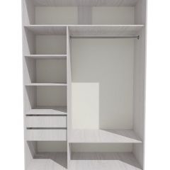 Шкаф-купе 1700 серии SILVER S1+S1+B2+PL2 (2 ящика+1 штанга+1 полка) профиль «Серебро» в Соликамске - solikamsk.mebel24.online | фото 2