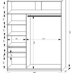 Шкаф-купе 1800 серии SOFT D1+D3+B2+PL1 (2 ящика+1штанга) профиль «Графит» в Соликамске - solikamsk.mebel24.online | фото 3