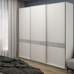Шкаф-купе 1950 серии SILVER S5+S5+S5 B22+PL4 (по 2 ящика лев/прав+F обр.штанга) профиль «Серебро» в Соликамске - solikamsk.mebel24.online | фото
