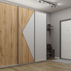 Шкаф-купе 2100 серии SOFT D2+D7+D3+B22+PL2 (по 2 ящика лев/прав+1штанга+1полка) профиль «Графит» в Соликамске - solikamsk.mebel24.online | фото