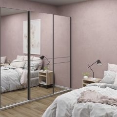 Шкаф-купе 2400 серии SOFT D4+D4+D4+B22+PL1 (по 2 ящика лев/прав+1штанга) профиль «Графит» в Соликамске - solikamsk.mebel24.online | фото