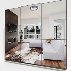Шкаф-купе 2400 серии SOFT D4+D4+D4+B22+PL1 (по 2 ящика лев/прав+1штанга) профиль «Графит» в Соликамске - solikamsk.mebel24.online | фото 4