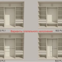 Шкаф-купе 2400 серии SOFT D7+D3+D3+B22+PL4 (по 2 ящика лев/прав+2штанги) профиль «Капучино» в Соликамске - solikamsk.mebel24.online | фото 6