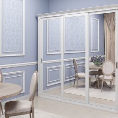 Шкаф-купе 2450 серии NEW CLASSIC K1+K1+K1+B22+PL4 (по 2 ящика лев/прав+F обр.штанга) профиль «Капучино» в Соликамске - solikamsk.mebel24.online | фото