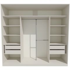 Шкаф-купе 2450 серии NEW CLASSIC K1+K1+K1+B22+PL4 (по 2 ящика лев/прав+F обр.штанга) профиль «Капучино» в Соликамске - solikamsk.mebel24.online | фото 2
