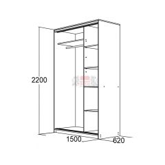 МИРАЖ 15.1 (620) Шкаф для платья и белья в Соликамске - solikamsk.mebel24.online | фото 2