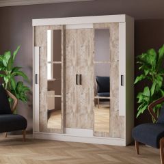Шкаф-купе ТВИСТ Белый/Дуб юкон в Соликамске - solikamsk.mebel24.online | фото