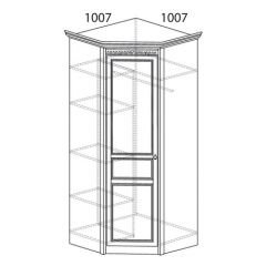 Шкаф угловой №183 "Лючия" Фасад зеркало (Угол 1007*1007) Дуб оксфорд в Соликамске - solikamsk.mebel24.online | фото 2