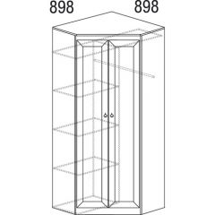 Шкаф угловой №606 Инна (угол 898*898) Денвер темный в Соликамске - solikamsk.mebel24.online | фото 3
