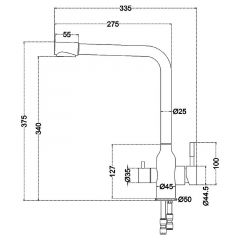 Смеситель д/кухни MELANA-F610304 Stello нерж.сталь, с переключателем на фильтр, однорычажный, сатин в Соликамске - solikamsk.mebel24.online | фото 4