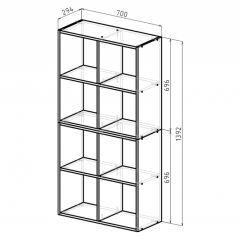 Стеллаж 8 секций (белый) в Соликамске - solikamsk.mebel24.online | фото 2