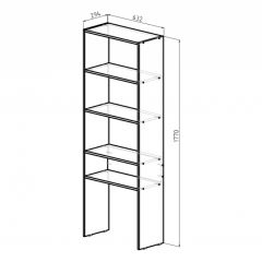 Стеллаж Элемент-1 (дуб сонома) в Соликамске - solikamsk.mebel24.online | фото 2
