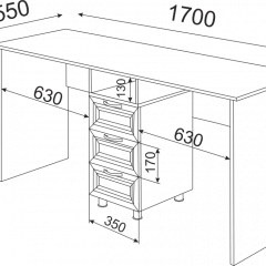 Стол двойной ОСТИН М13 (ЯШС) в Соликамске - solikamsk.mebel24.online | фото 2