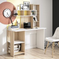 Стол компьютерный Олимп (дуб сонома/белый) в Соликамске - solikamsk.mebel24.online | фото