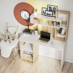 Стол компьютерный Олимп (дуб сонома/белый) в Соликамске - solikamsk.mebel24.online | фото 2
