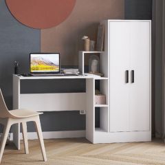 Стол компьютерный СКМ-1 ЛДСП Белый в Соликамске - solikamsk.mebel24.online | фото