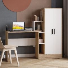 Стол компьютерный СКМ-1 ЛДСП Белый/Дуб сонома в Соликамске - solikamsk.mebel24.online | фото