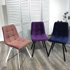 Стул CHILLI-Q SQUARE розовый #15, велюр / белый каркас, 4 шт./1 к, М-City в Соликамске - solikamsk.mebel24.online | фото 5