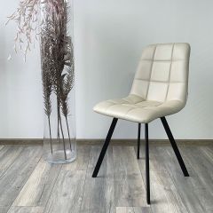 Стул CHILLI SQUARE HK017-02 серо-бежевый, PU/ черный каркас М-City в Соликамске - solikamsk.mebel24.online | фото 2