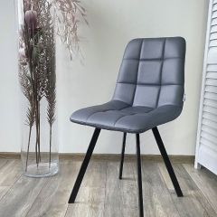 Стул CHILLI SQUARE HK017-09 серо-черничный, PU/ черный каркас М-City в Соликамске - solikamsk.mebel24.online | фото 5