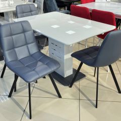 Стул CHILLI SQUARE HK017-09 серо-черничный, PU/ черный каркас М-City в Соликамске - solikamsk.mebel24.online | фото 6