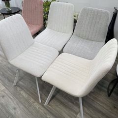 Стул ELVIS WZ2042-18 белая галька фактурный велюр / белый каркас М-City в Соликамске - solikamsk.mebel24.online | фото 6