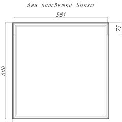 Зеркало Corsica 600х600 black без подсветки Sansa (SB1064Z) в Соликамске - solikamsk.mebel24.online | фото 4