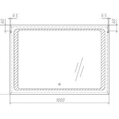 Зеркало Galaxy 100 alum с подсветкой Sansa (SG1008Z) в Соликамске - solikamsk.mebel24.online | фото 7