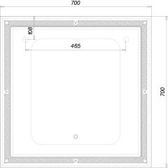 Зеркало Паликир 700х700 с подсветкой Домино (GL7051Z) в Соликамске - solikamsk.mebel24.online | фото 6