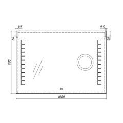 Зеркало Quadro 100 alum (линза) с подсветкой Sansa (SQL1030Z) в Соликамске - solikamsk.mebel24.online | фото 8