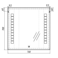 Зеркало Quadro 70 alum с подсветкой Sansa (SQ1016Z) в Соликамске - solikamsk.mebel24.online | фото 6