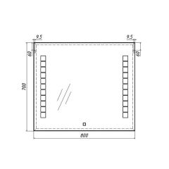 Зеркало Quadro 80 alum с подсветкой Sansa (SQ1017Z) в Соликамске - solikamsk.mebel24.online | фото 7