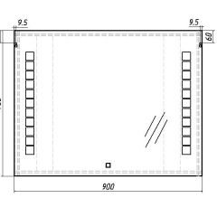 Зеркало Quadro 90 alum с подсветкой Sansa (SQ1018Z) в Соликамске - solikamsk.mebel24.online | фото 7