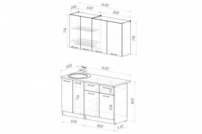 АЛЬБА Кухонный гарнитур Медиум 1400 мм в Соликамске - solikamsk.mebel24.online | фото 2