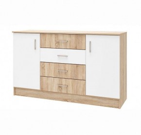 БЕАТРИС Комод К1400 (дуб сонома/белый глянец) в Соликамске - solikamsk.mebel24.online | фото