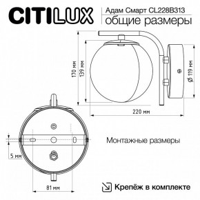 Бра Citilux Адам Смарт CL228B313 в Соликамске - solikamsk.mebel24.online | фото 8