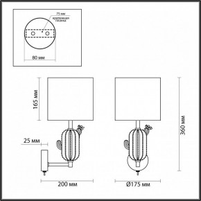 Бра Odeon Light Cactus 5425/1W в Соликамске - solikamsk.mebel24.online | фото 5