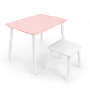 Детский комплект стол и табурет Rolti Baby (розовая столешница/белое сиденье/белые ножки) в Соликамске - solikamsk.mebel24.online | фото
