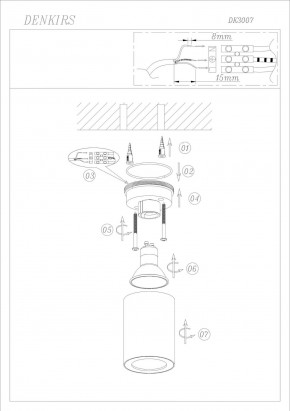 DK3007-WH Накладной светильник влагозащ., IP 44, 15 Вт, GU10, белый, алюминий в Соликамске - solikamsk.mebel24.online | фото 4