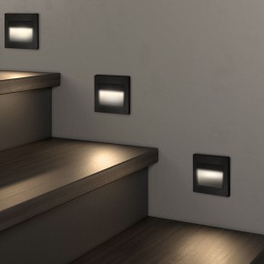 DK3050-BK Светильник встраиваемый в стену, IP 20, LED 3000, 1 Вт, черный пластик в Соликамске - solikamsk.mebel24.online | фото 3