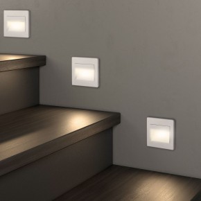 DK3050-WH Светильник встраиваемый в стену, IP 20, LED 3000, 1 Вт, белый, пластик в Соликамске - solikamsk.mebel24.online | фото 6
