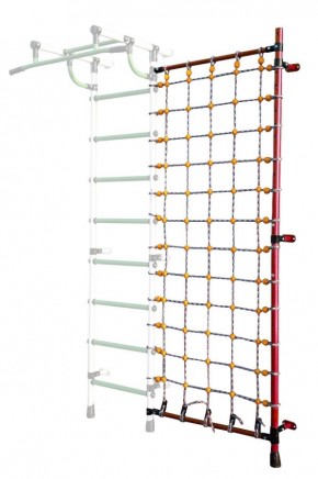 Дополнительная стойка к пристенному ДСК с сеткой для лазания, цв. красный в Соликамске - solikamsk.mebel24.online | фото
