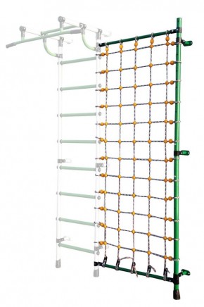 Дополнительная стойка к пристенному ДСК с сеткой для лазания, цв. зеленый в Соликамске - solikamsk.mebel24.online | фото
