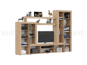 СТАС Гостиная (МДФ) Белый глянец/дуб сонома в Соликамске - solikamsk.mebel24.online | фото 2