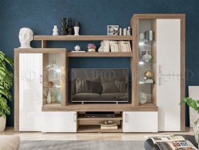 СТАС Гостиная (МДФ) Белый глянец/дуб сонома в Соликамске - solikamsk.mebel24.online | фото 3